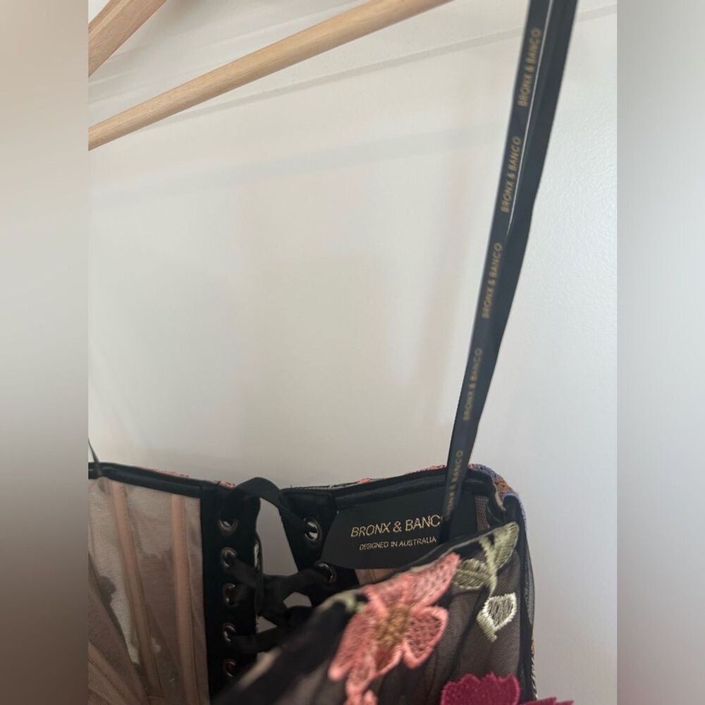 NWOT BRONX AND BANCO Bouquet Maraya Mini Dress in Black Multi, szie L - Picture 7 of 16